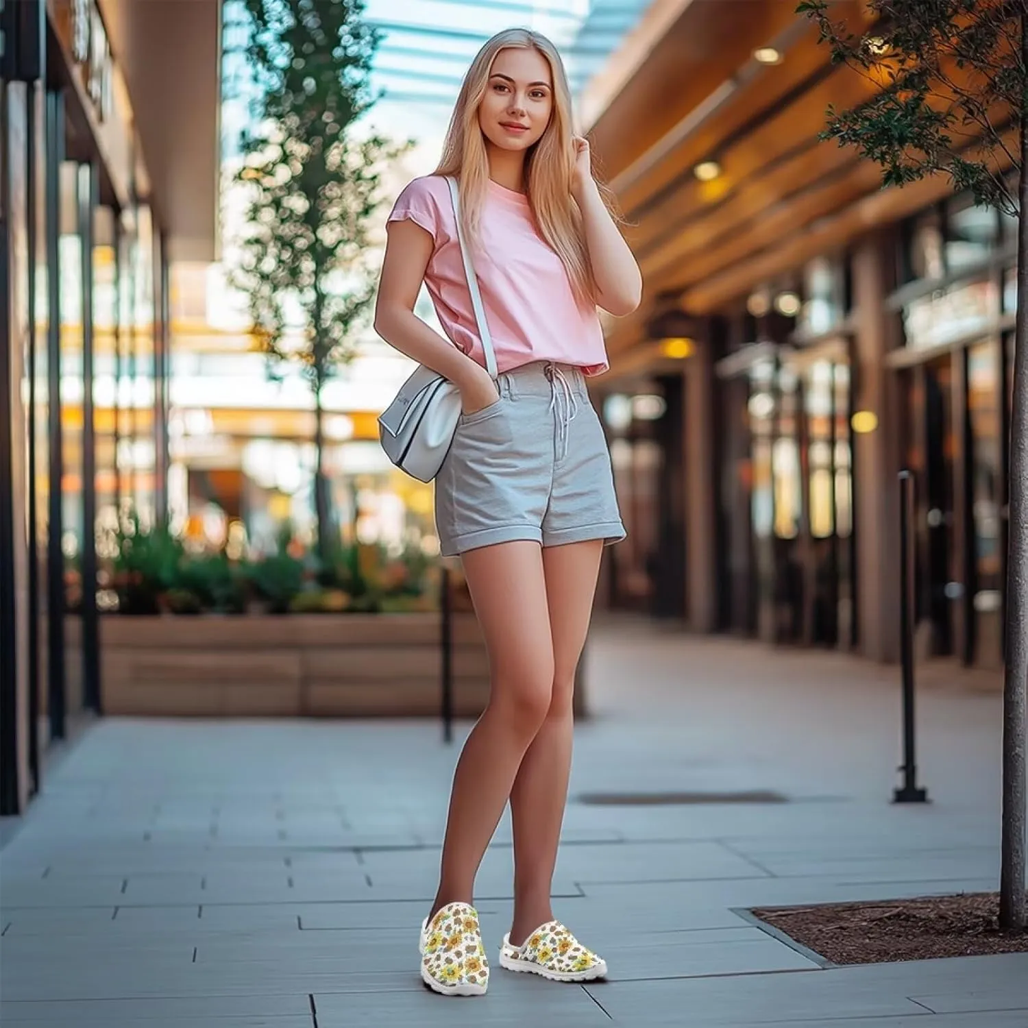 Women's Backless Walking Sneakers Slip-on Mule Shoes Closed Toe Slippers Lightweight Anti Skid Footwear