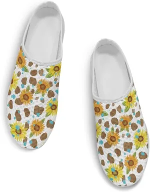 Women's Backless Walking Sneakers Slip-on Mule Shoes Closed Toe Slippers Lightweight Anti Skid Footwear