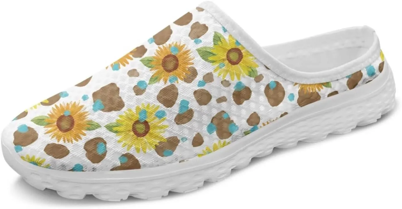 Women's Backless Walking Sneakers Slip-on Mule Shoes Closed Toe Slippers Lightweight Anti Skid Footwear