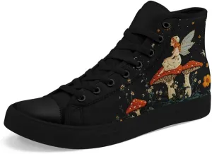 Womens Canvas Shoes High Top Sneakers Lace up Casual Trainers Plimsoles Flat Shoes