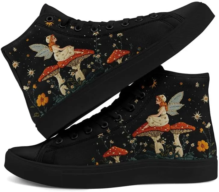 Womens Canvas Shoes High Top Sneakers Lace up Casual Trainers Plimsoles Flat Shoes