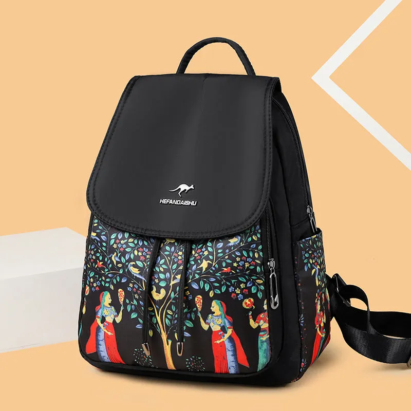 Women's Fashion Korean Style Printed Large Capacity Backpacks