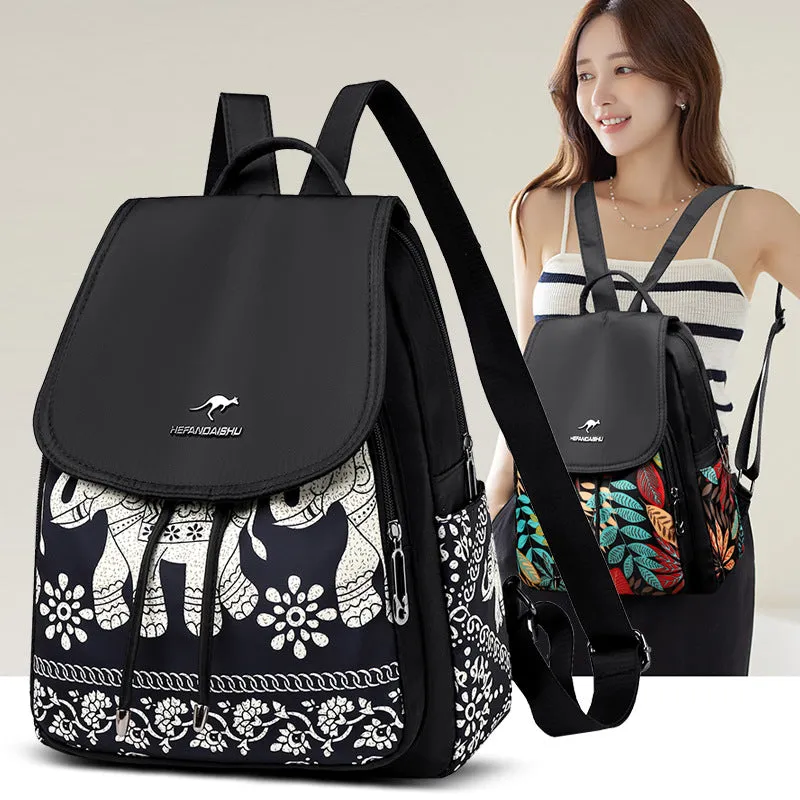 Women's Fashion Korean Style Printed Large Capacity Backpacks