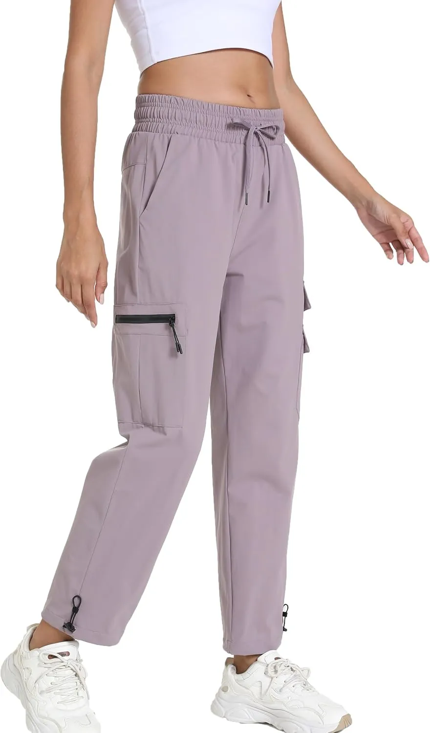 Women's Joggers with Pockets, Hiking Cargo Water Resistant Lightweight Pants for Women Workout Athletic Travel Camping
