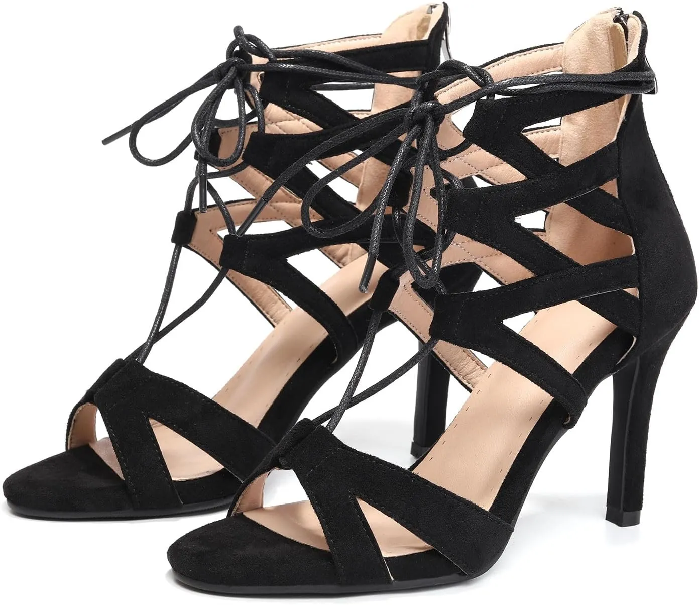 Women's Latin Dance Shoes Ballroom Salsa Gladiator Strappy Open Toe Stiletto High Heel Sandals