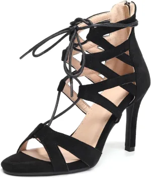 Women's Latin Dance Shoes Ballroom Salsa Gladiator Strappy Open Toe Stiletto High Heel Sandals