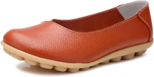 Women's Leather Shoes Loafers Slip-Ons Flats Casual Walking Driving