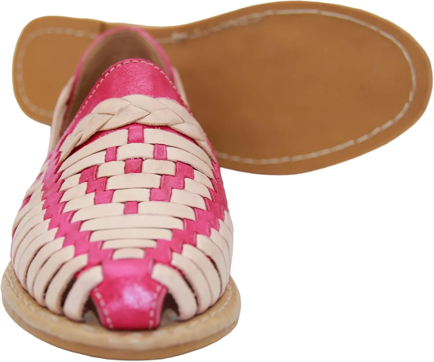 Womens Leather Traditional Huarache Sandal, Hand Woven Authentic Mexican Leather Huarache Sandal