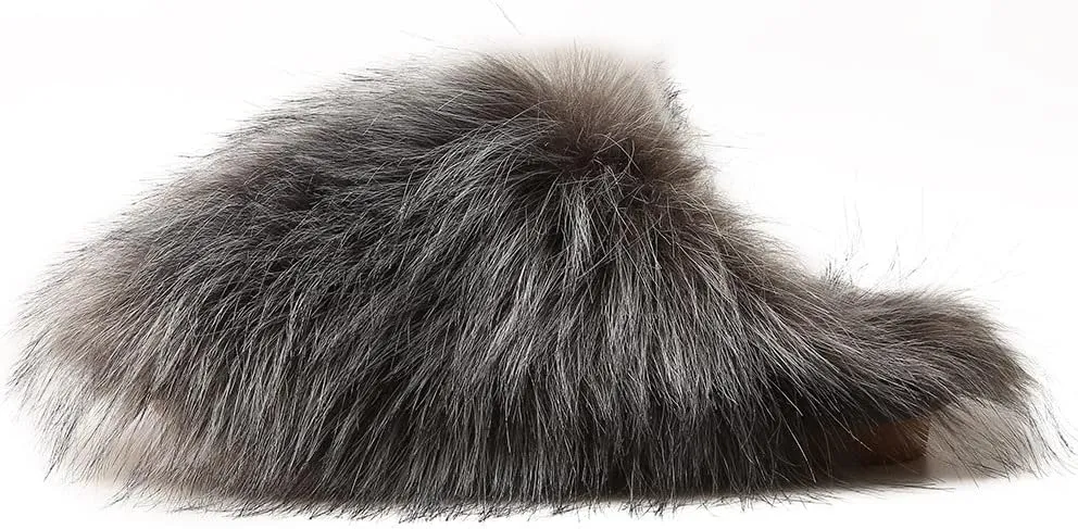 Women's Plush Faux Fur Slipper Slide Sandal Soft Furry Fuzzy Fluffy Lovely Indoor Outdoor Slip On Slippers Multicolor Winter House Shoes