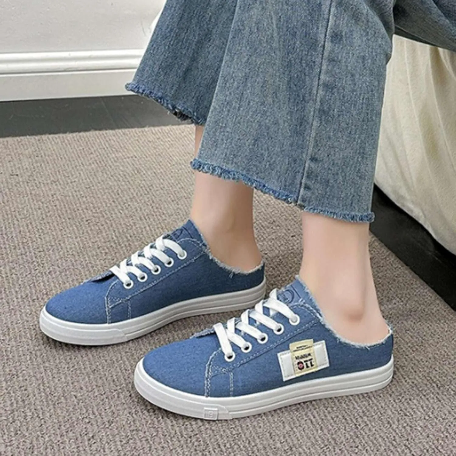 Womens Shoes Ethnic Casual Shoes Summer Fashion Hollow Breathable Flat Heel Soft Woven Leather Shoes Slip on for Men