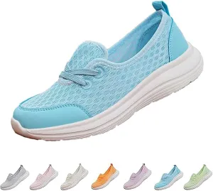 Women's Soft Sole Mesh Comfort Orthopedic Shoes, Mesh Breathable Slip-On Flat Walking Shoes