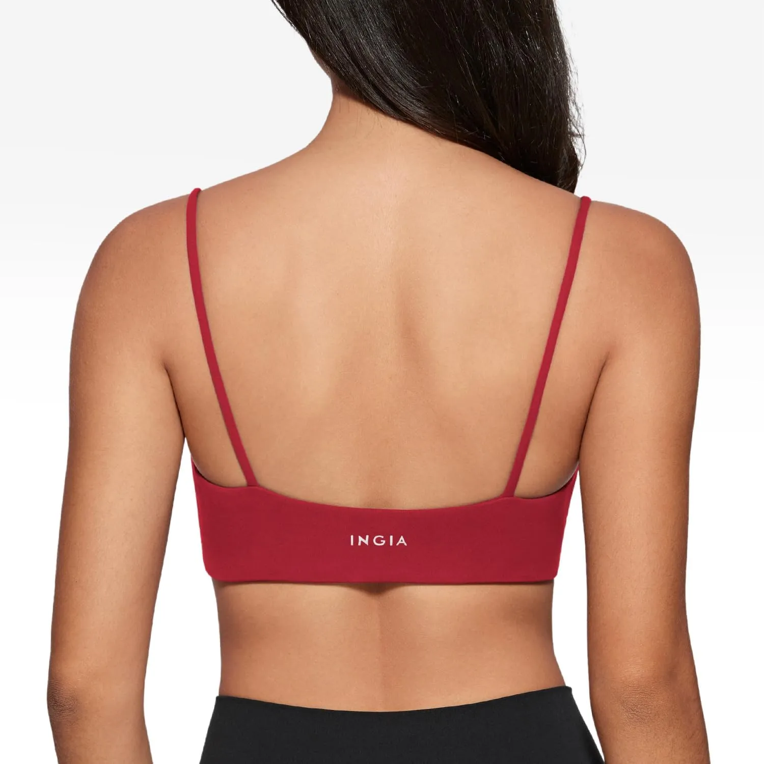 Women's Square Neck Sports Bra Spaghetti Strap Padded Cami Yoga Wireless Square Back Workout Bra Crop Top
