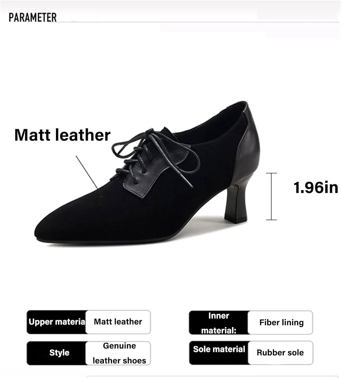 Women's Suede Kitten Heel Vintage Oxford Shoes Elegant Pointed Toe Non-Slip Lace-up Business Evening Lace-up Formal High Heels