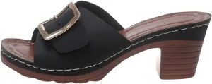 Womens Summer Slipper PU Leather Comfort Mules Outdoor Beach Shoes Vintage Slip Wedge Flowers Comfortable Arch Clogs Slippers Casual Sandals Hollow Close Toe Breathable On Flat Loafers