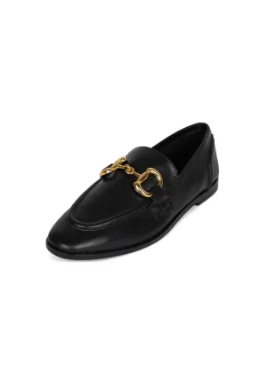 Women's Velviteen Loafer In Black Gold