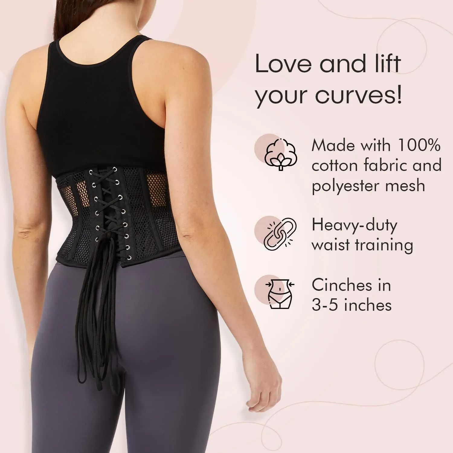 Women's Waist Training Underbust Corset Steel Boned Hourglass Body Shaper