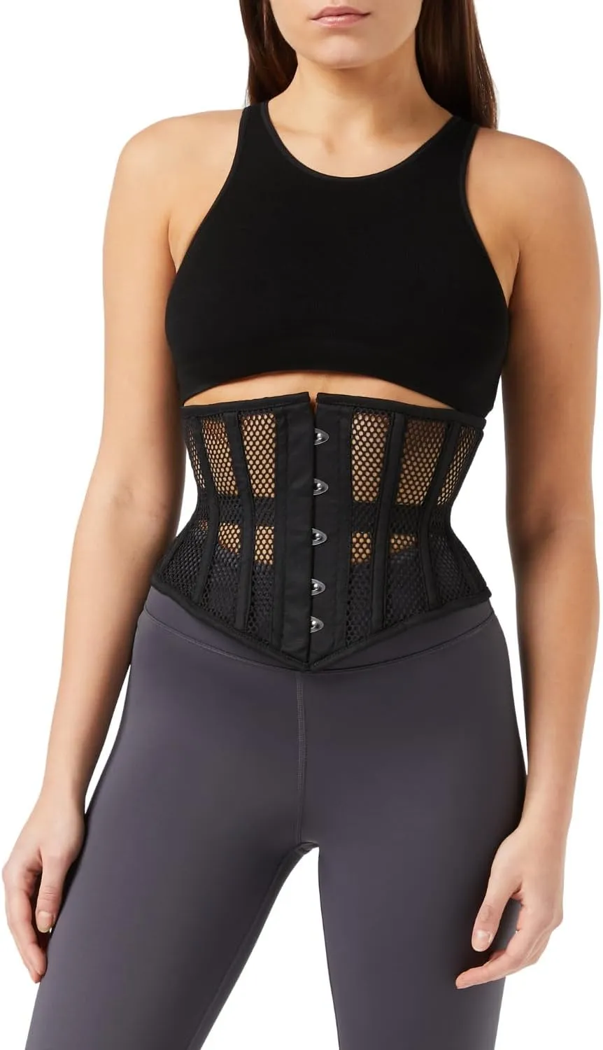 Women's Waist Training Underbust Corset Steel Boned Hourglass Body Shaper