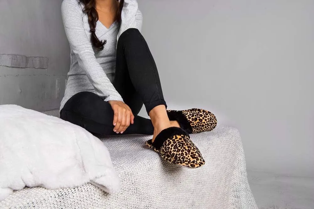Women's Zebra Bow Tie Cozy Comfy House Bedroom Indoor Slide Memory Foam Slipper