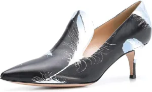 YDN Women's Mid Heels Slip on Loafer Stilettos Pumps Pointy Toe Slide Suede Prom Shoes Size 4-15