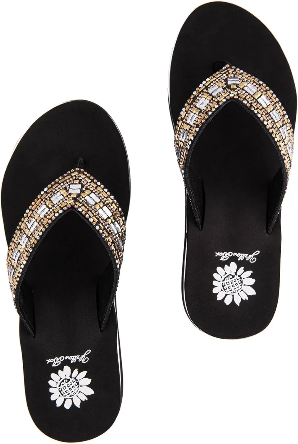 Yellow Box Women's Sunvale Wedge Sandal, Round Toe, Medium-High 2 Inch Heel, 0.75 Inch Platform Comfortable Flip-Flop