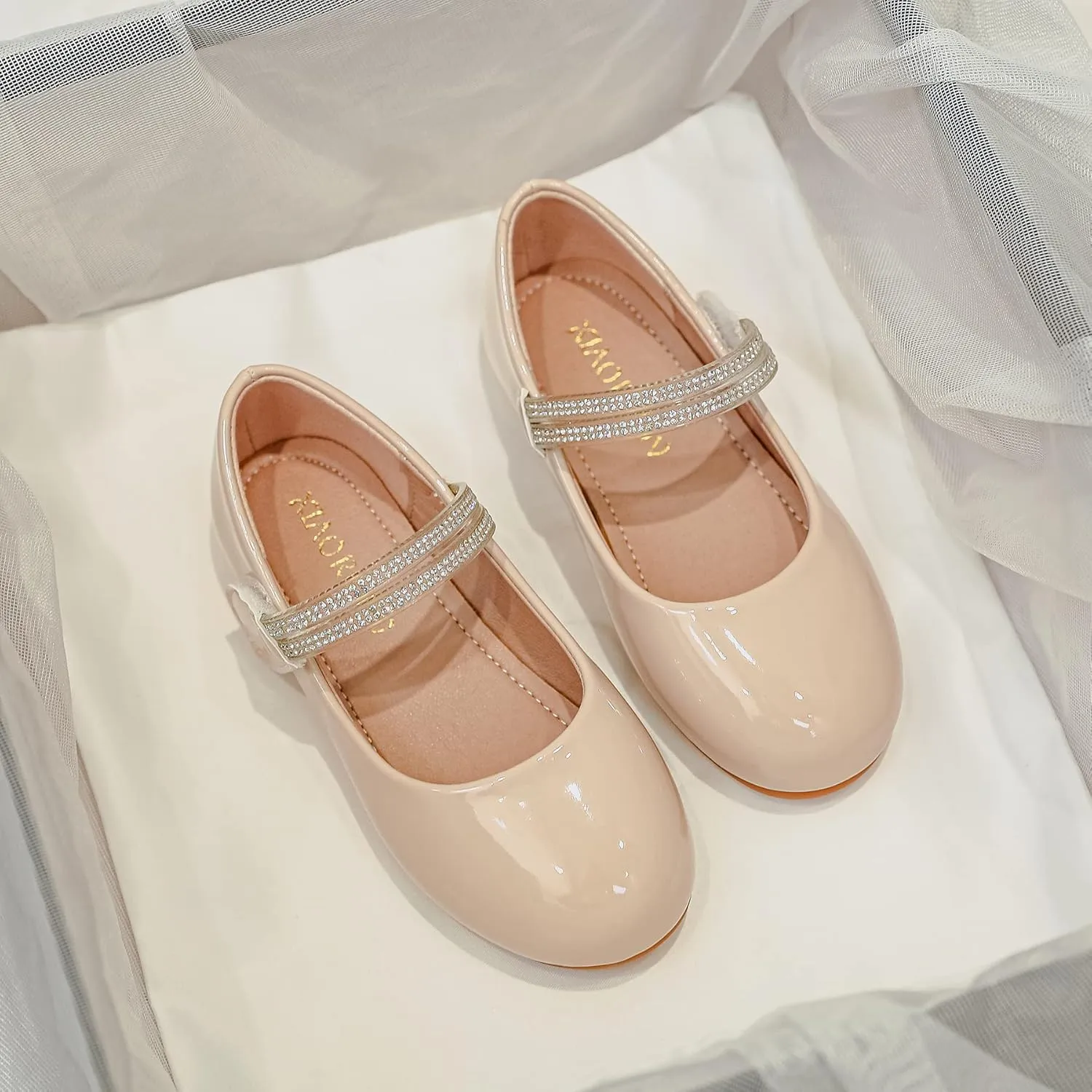 YUNICUS Girls Mary Jane Dress Shoes Ballet Flats for Girl Party School Shoes