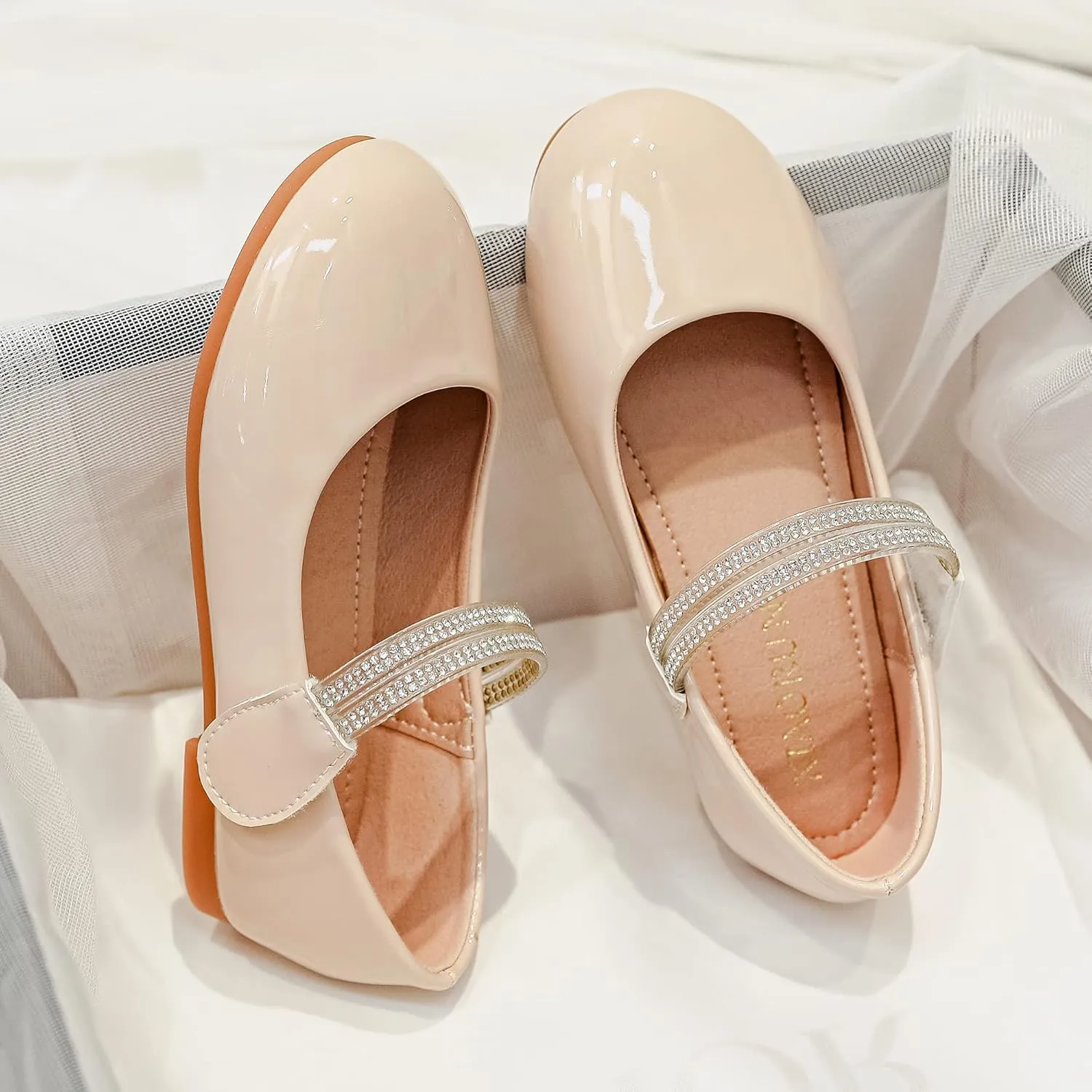 YUNICUS Girls Mary Jane Dress Shoes Ballet Flats for Girl Party School Shoes