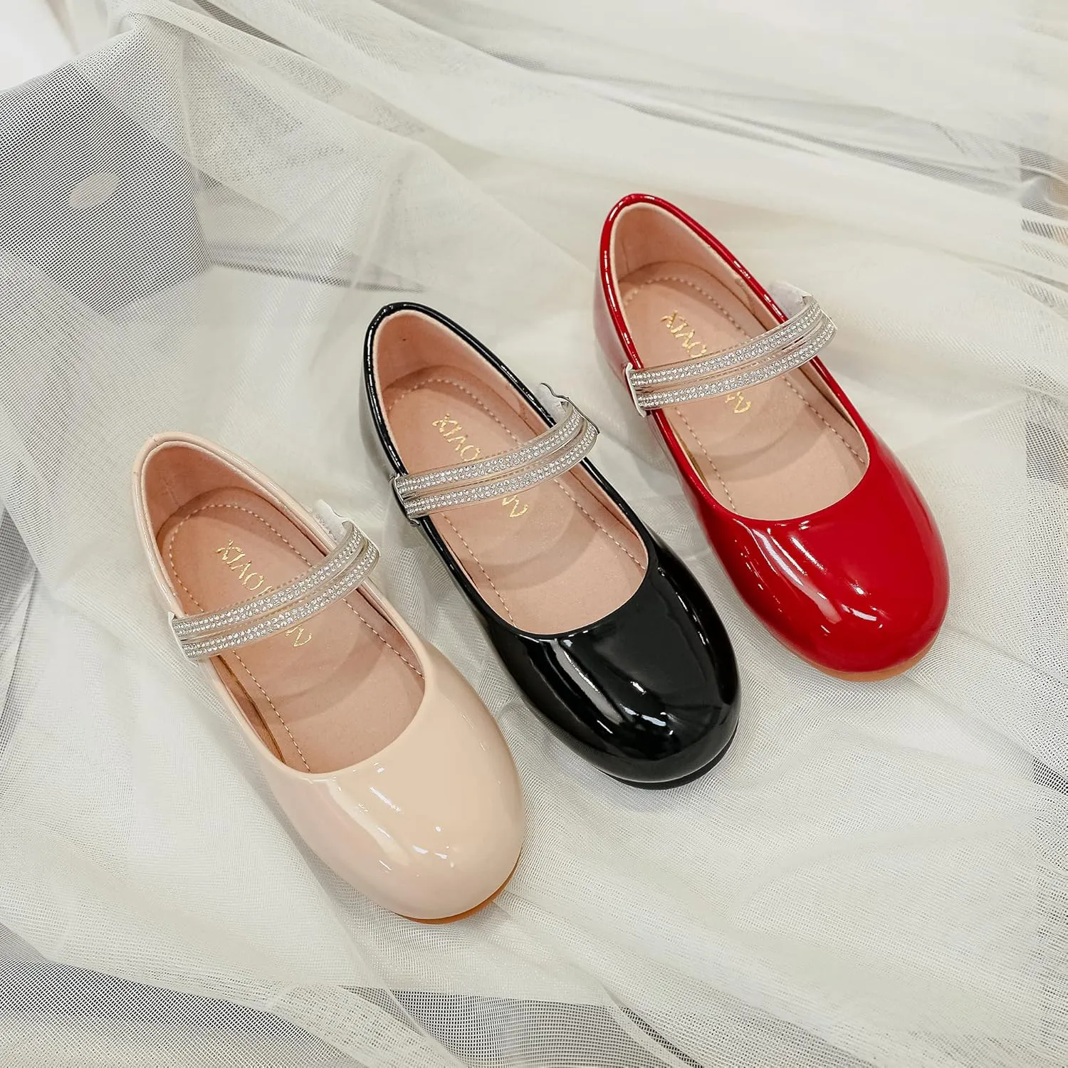 YUNICUS Girls Mary Jane Dress Shoes Ballet Flats for Girl Party School Shoes