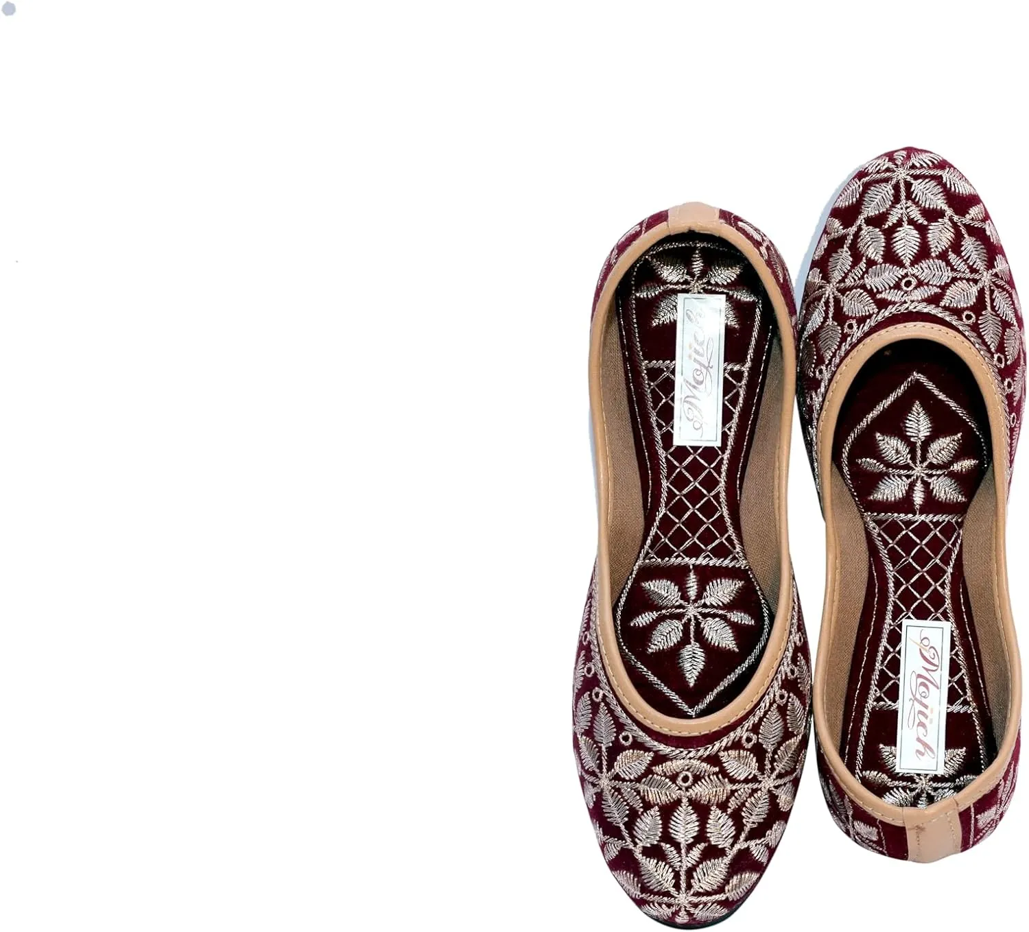 Zari Work Rajasthani Juttis for Women – Unique Stylish Designer Flat Mojaris | Ethnic Handcrafted Slip-On Leather Shoes for Party, Casual & Daily Wear