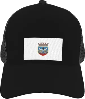 Zastava Zrenjanina Adjustable Mesh Trucker Baseball Cap Breathable Mesh for Casual Wear Golf Dad Hat for Men, Women Sun Hat Trucker Hat Black