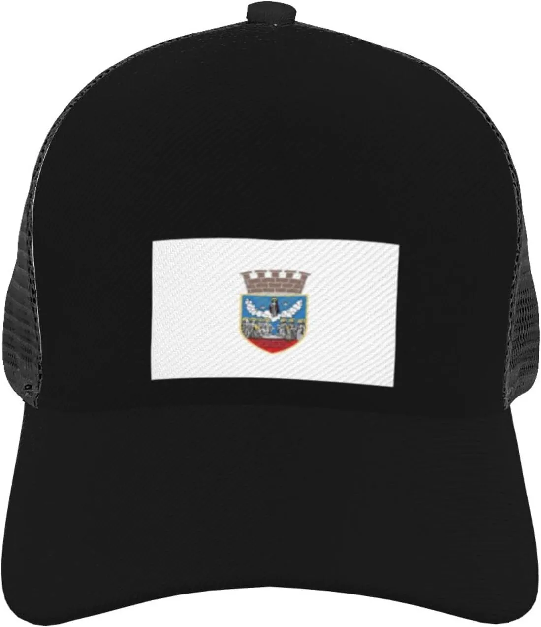 Zastava Zrenjanina Adjustable Mesh Trucker Baseball Cap Breathable Mesh for Casual Wear Golf Dad Hat for Men, Women Sun Hat Trucker Hat Black