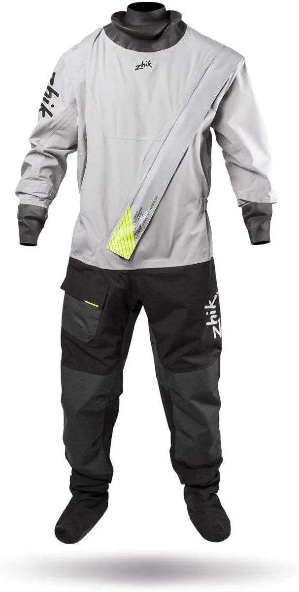 Zhik Mens Front Zip Drysuit Dry Suit - Platinum - Lightweight Breathable 3 Layer Dry Suit Waterproof Sprayproof Mens Size - L