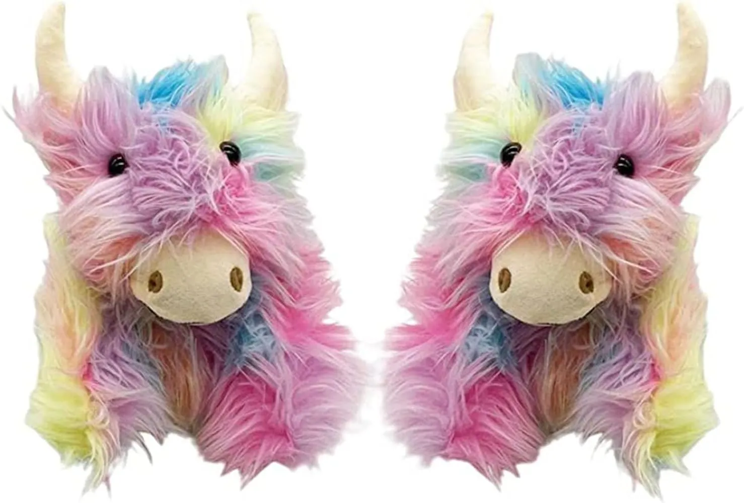 Zureto Highland Cow Plush Scottish Cow Slippers, Soft Warm Animal Home Indoor Shoes